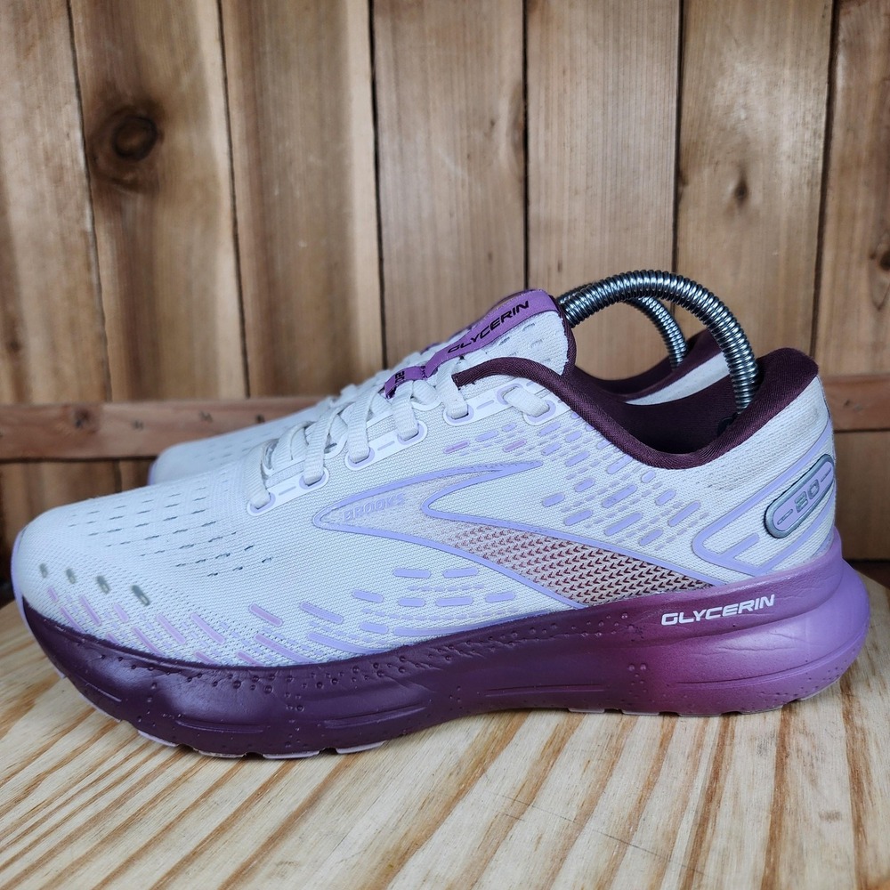 Brooks Women's Athletic Shoes - White and Purple Gradient